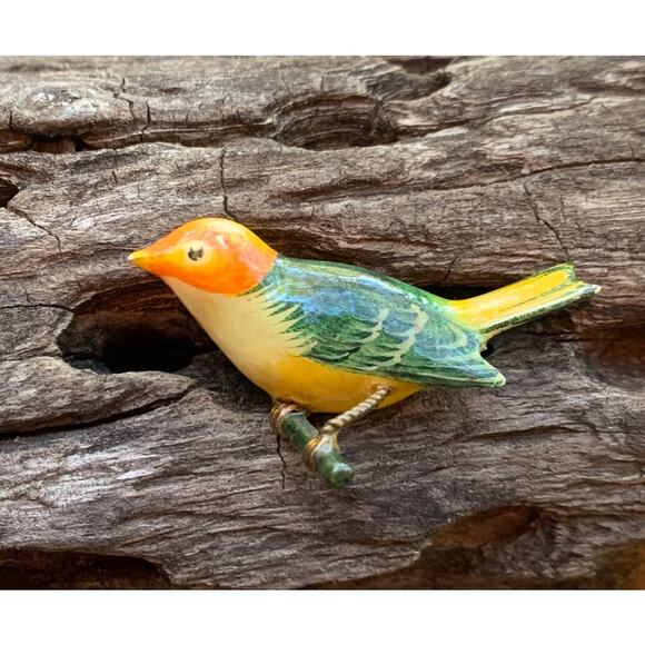 Vintage Hand Carved Takahashi Western Tanager Bird Set Read FULL DESCR. - Picture 3 of 7
